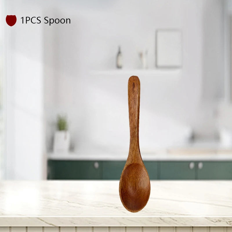 Wxcoo wood salt and pepper grinder cooking spice shakers mills grinding bottle with base kitchen accessories - spoon