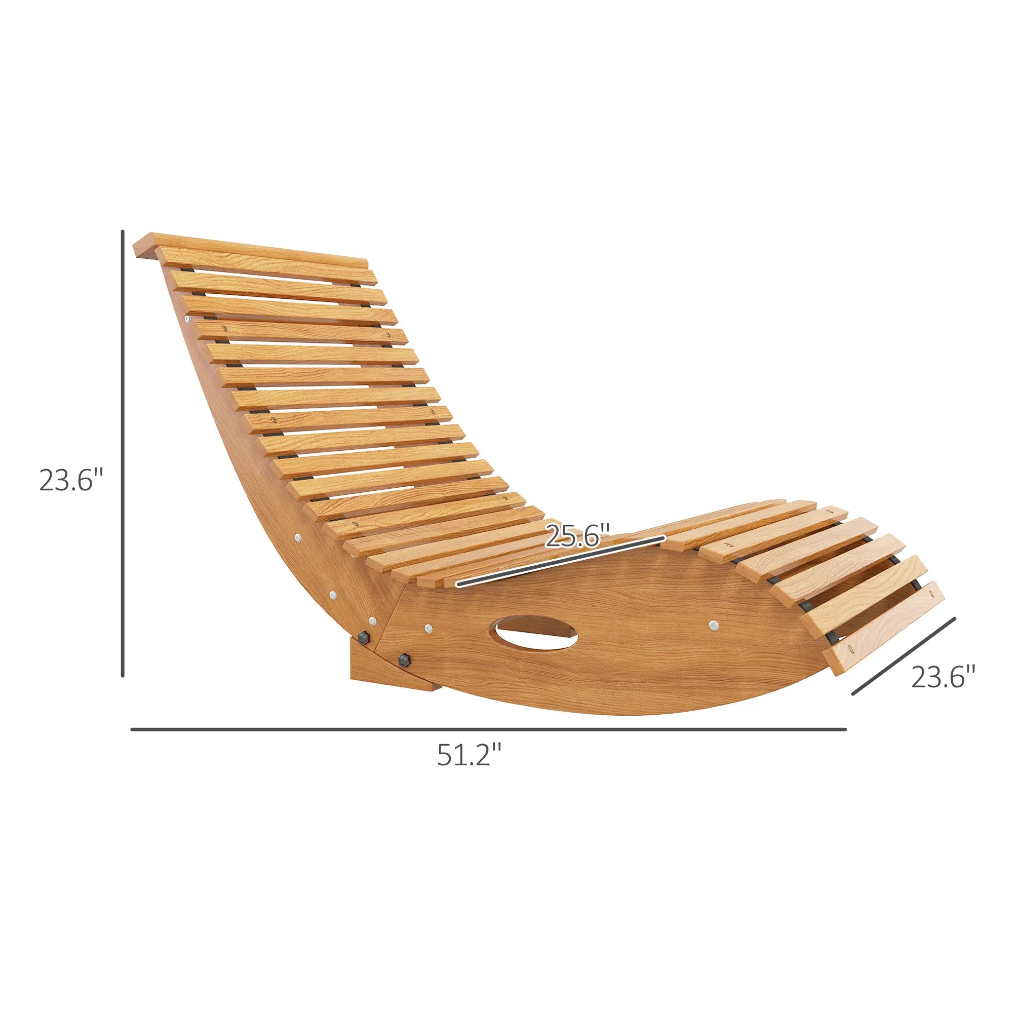 Outsunny outdoor rocking chair w/ slatted seat wooden teak - yellow / united states