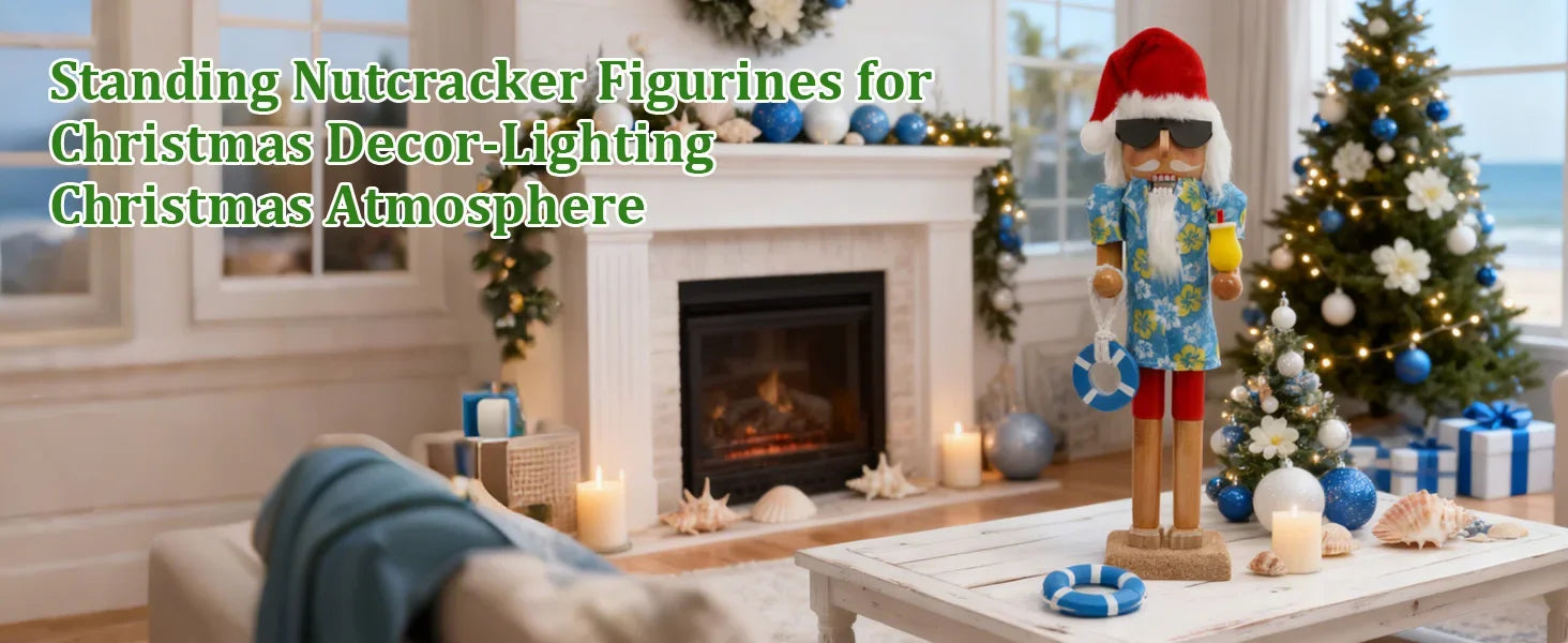 Standing nutcracker figurines for christmas handmade wooden decor timeless tradition elegant match gift holiday - red