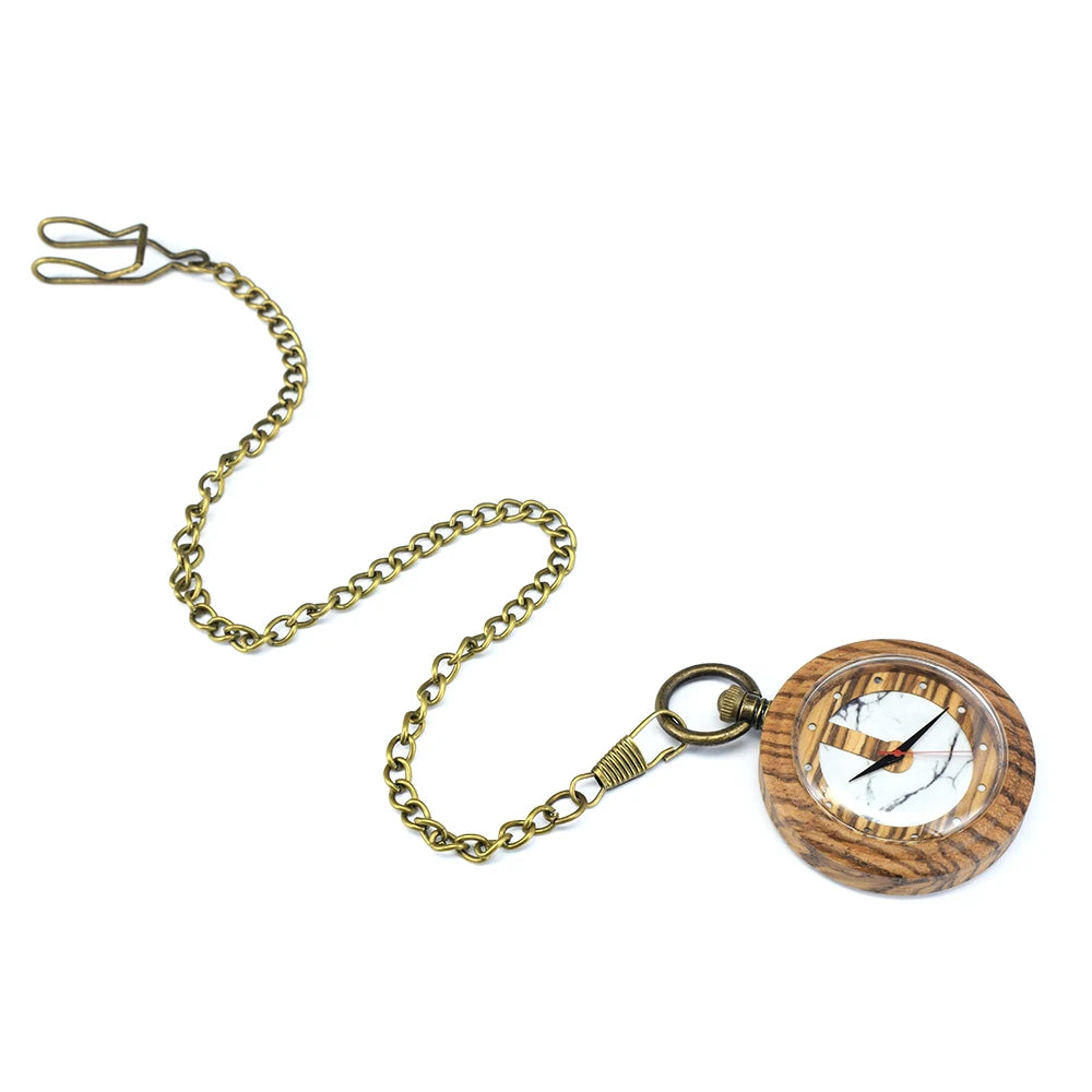 Wooden pocket watch,customized watches for men handmade bamboo wood analog quartz custom watch with c
