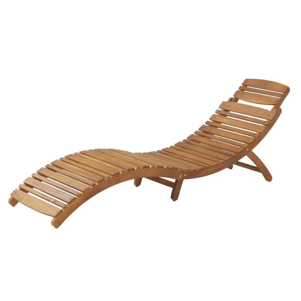 Lahaina wood foldable chaise lounge natural stain outdoor chair construction seat reclining armchair patio lawn garden