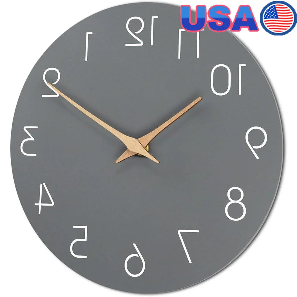Large silent wall clock 16 inch analog non ticking battery operated decorative round bedroom living room kitchen home