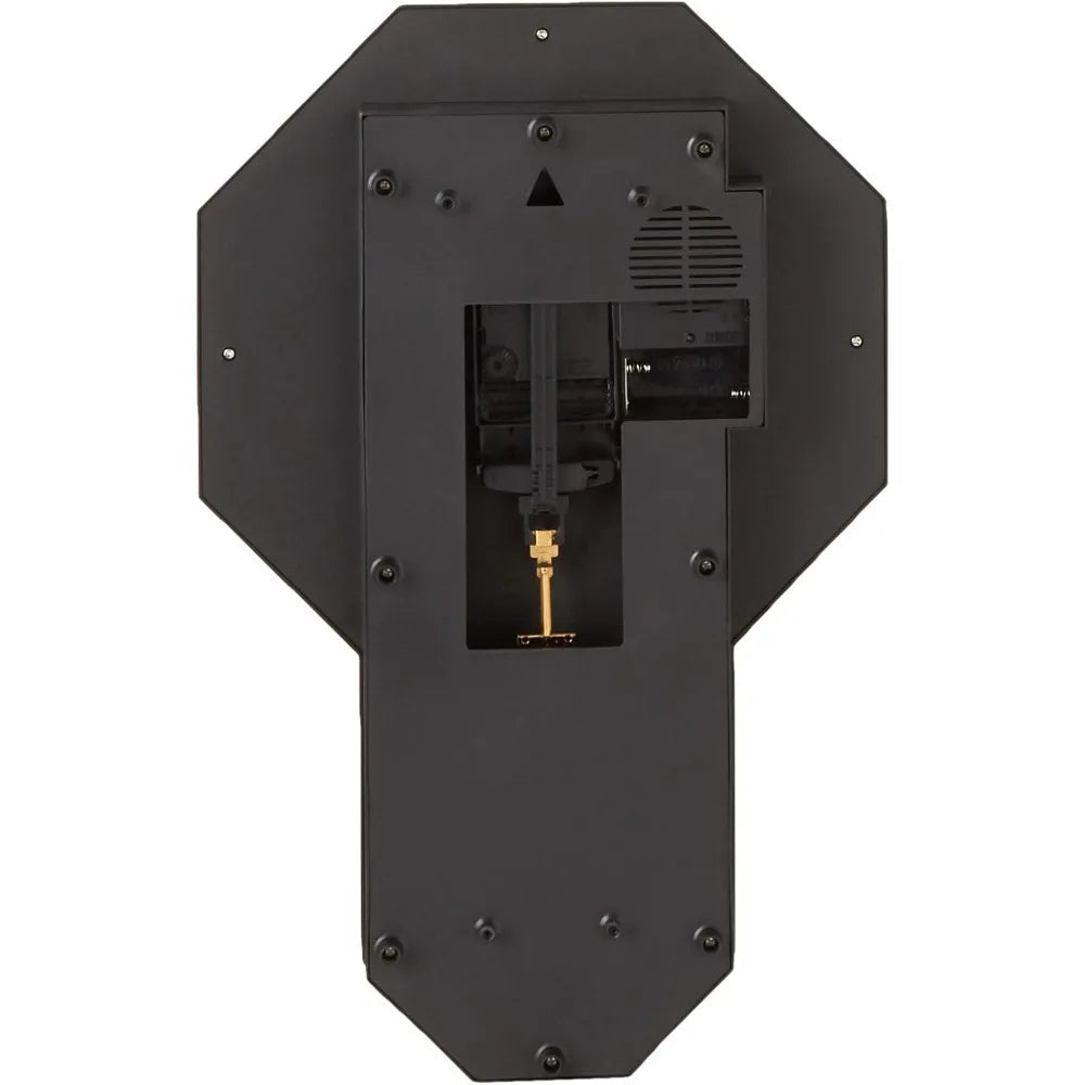 Essex walnut-finished faux wood pendulum wall clock with westminster chime 17.5 x 11.25 - united states / brown