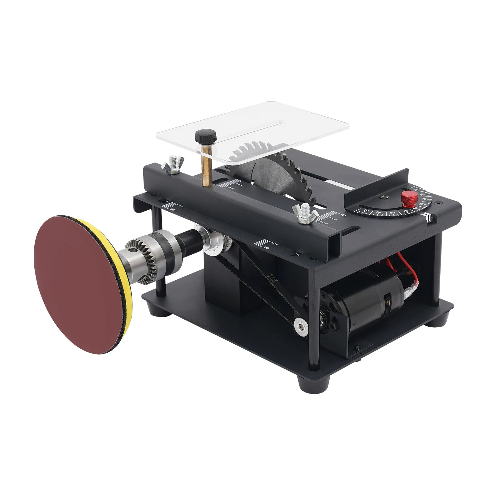 200w mini table saw for wood craft 10000rpm with angle guide & polishing disc diy model making precision cutting tool
