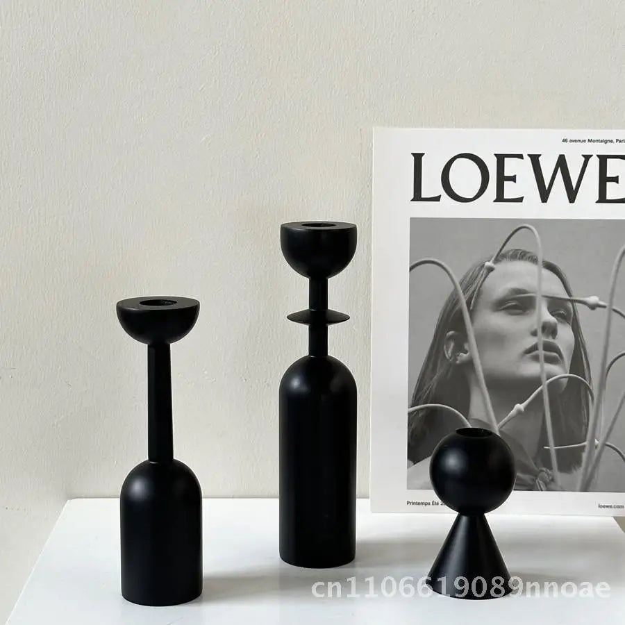 Luxury french style wooden candle holder vintage high-end home living room decoration multi-size options available