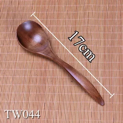 14-18cm natural acacia wood bowl large salad solid big for soup noodles japanese tableware bowls - 17cm spoon