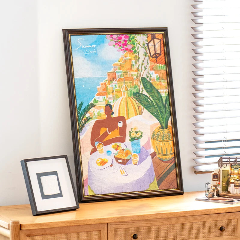 Robotime rolife 1000 piece jigsaw puzzle home decor adults games family fun puzzles educational toys for kids - amalfi