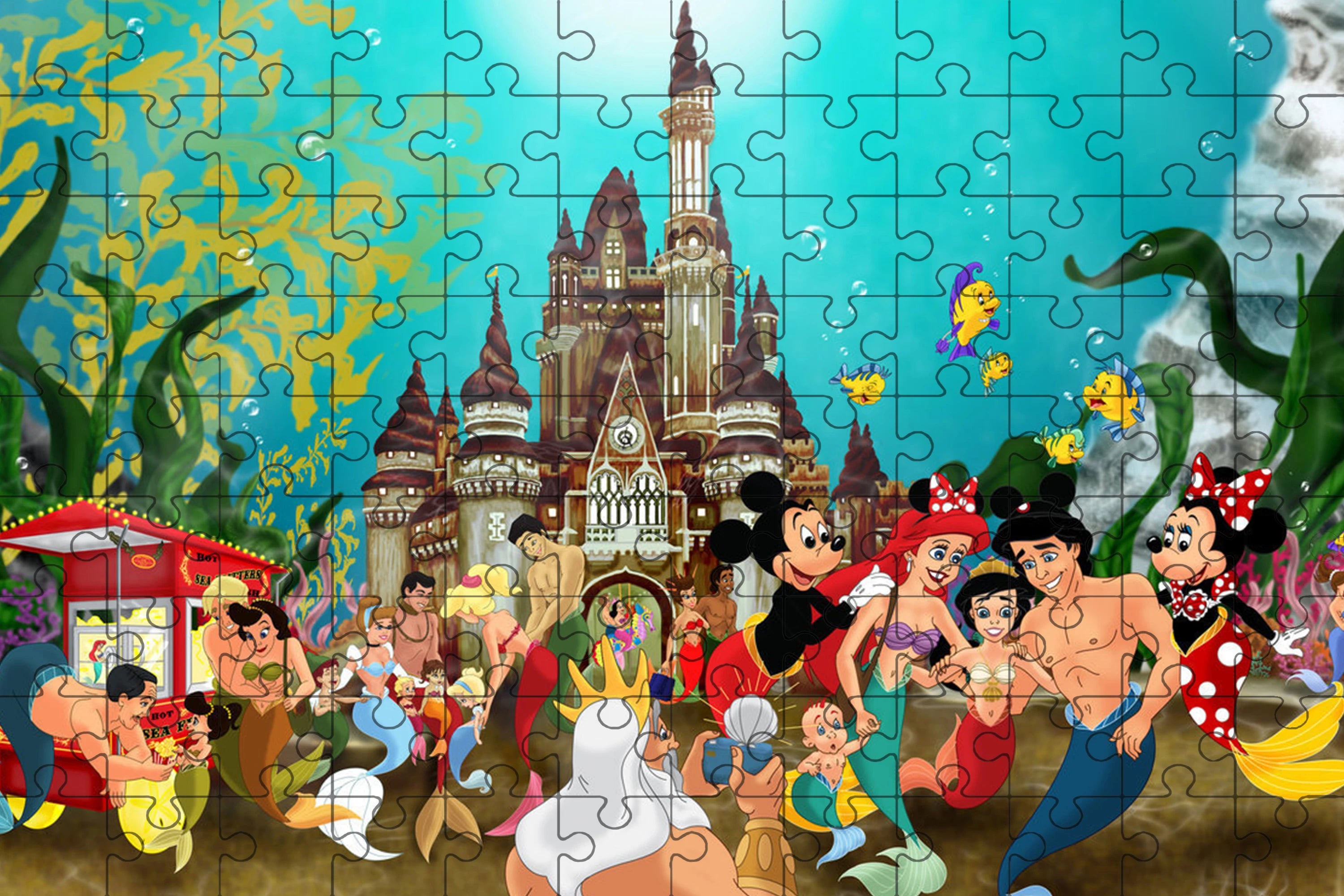 Jigsaw puzzle disney mickey minnie 108/200/300/500/1000 pieces wooden onepiece puzzles for adults toys gifts - h-108pcs
