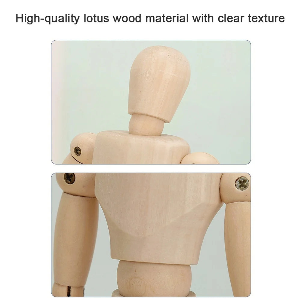 Drawing sketch mannequin model movable limbs wooden hand body draw action toys home decor artist models jointed doll