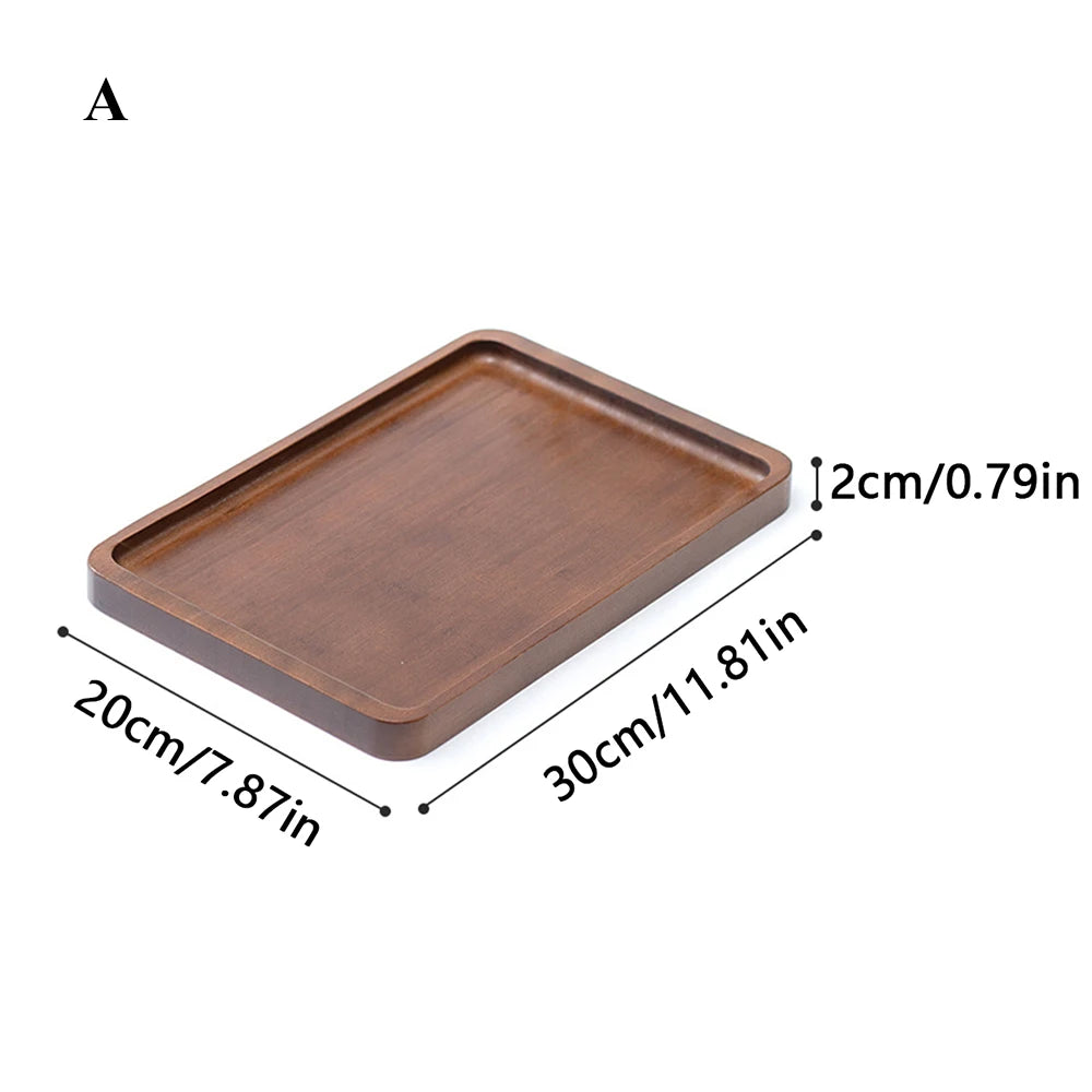 Wooden serving tray with handles bamboo tea food for breakfast coffee dessert snack platter home table