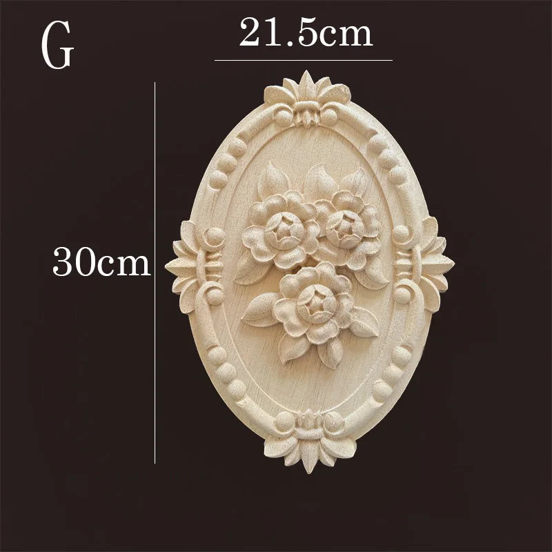 Vintage style rubber wood applique for living room cabinet easy-install onlays diy renovation upgrade furniture