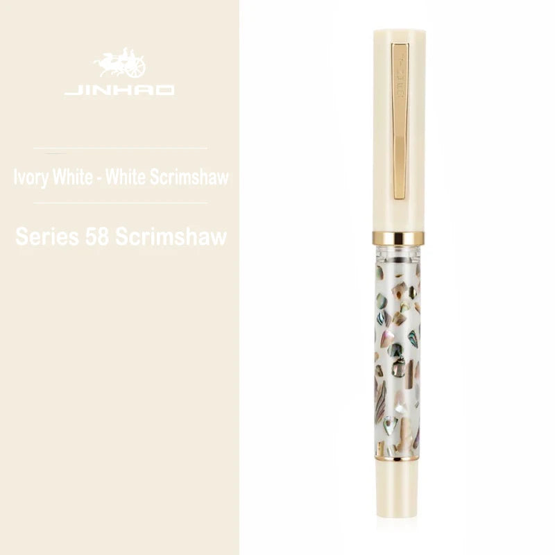 Jinhao 58 wood / scrimshaw fountain pen student f ef nib ink calligraphy stationery school office supplies - series