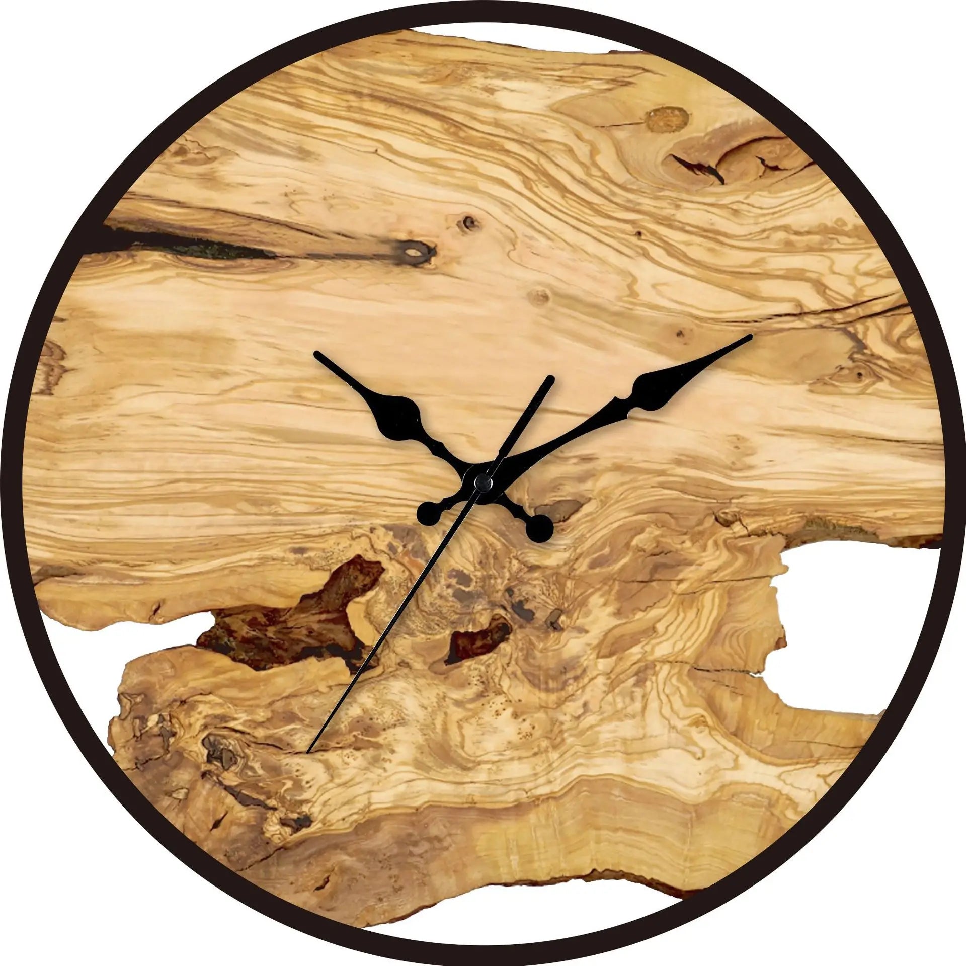 New 12 inches nordic simple acrylic wall clocks wood grain texture clock living room decorative fashion silent - 1