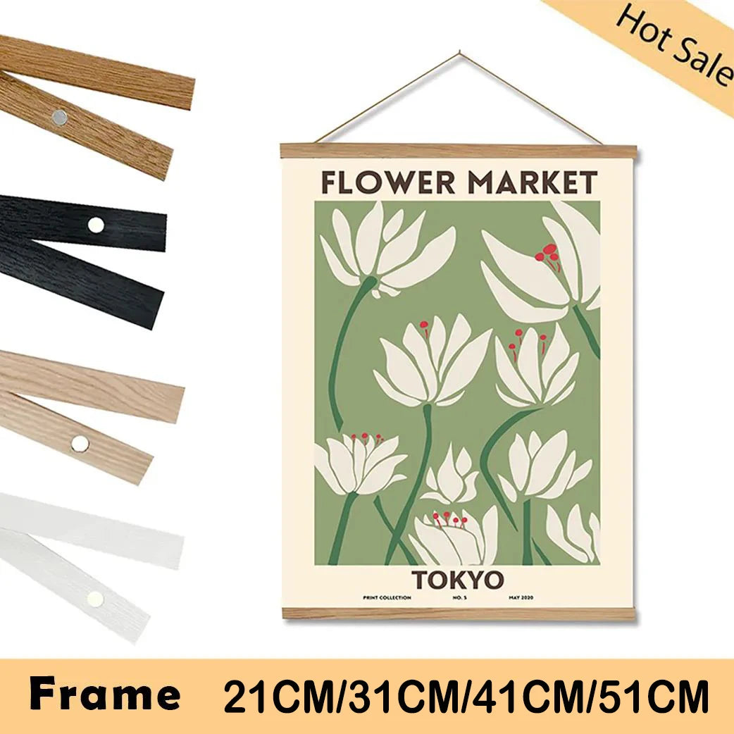 magnetic-wooden-picture-poster-hanger-frames-photos-wall-art-canvas-print-painting-teak-pine-wood-living-room-home-decor