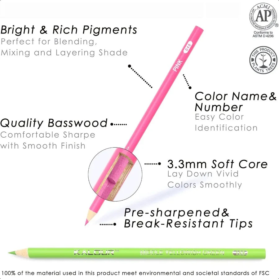 180 colored pencil set for s rich pigment soft core 12 metallic ideal coloring drawing sketching shading blending vi