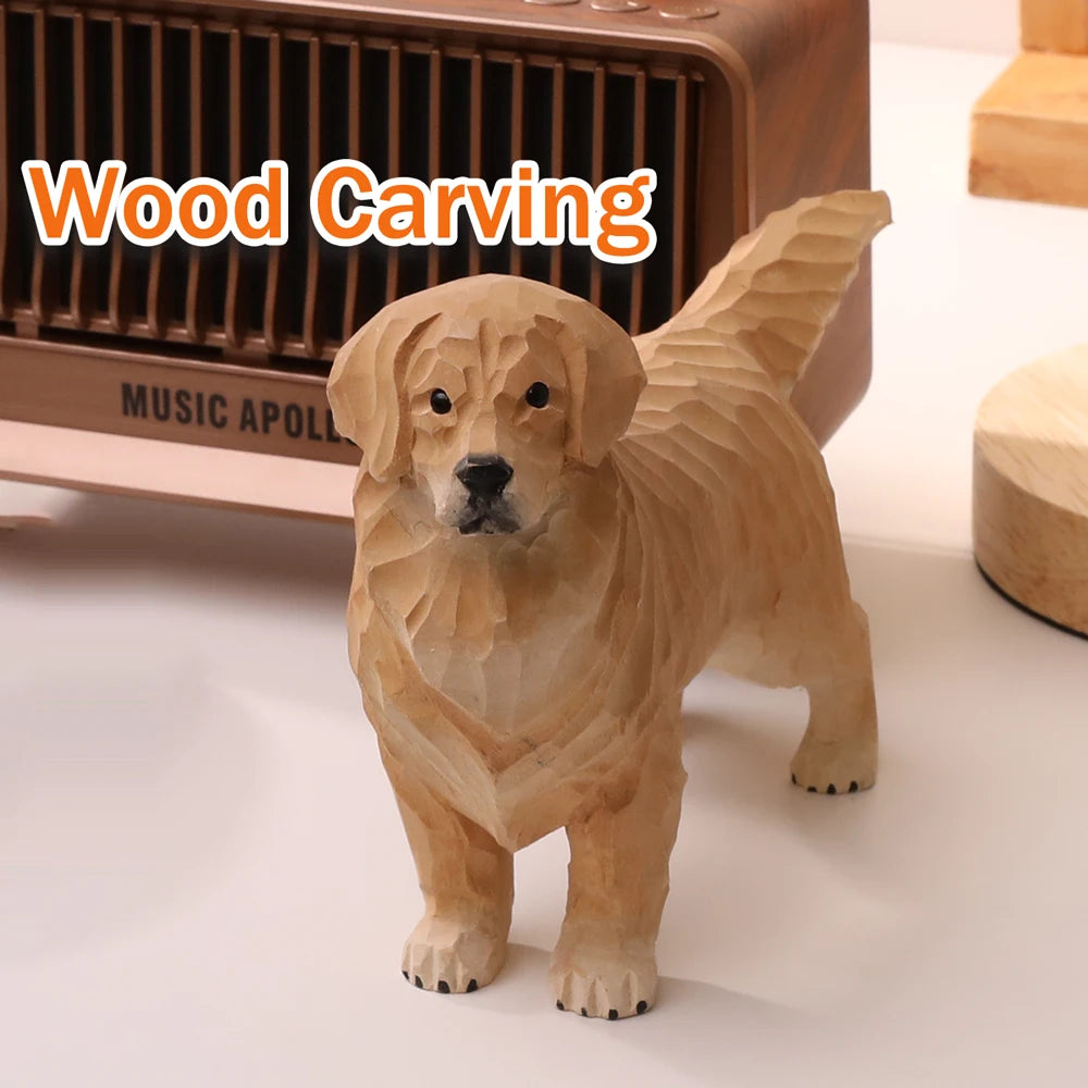 golden-retriever-dog-tabletop-decoration-birthday-and-christmas-gifts-handmade-wood-carving-dog-ornaments-dog-figurine