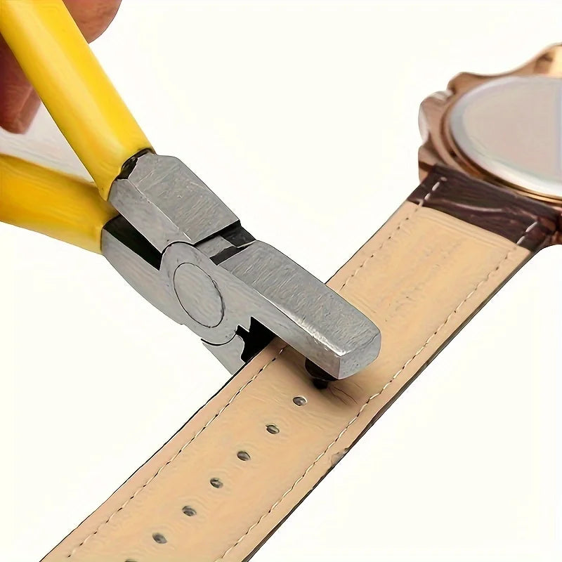 2.0mm universal tungsten steel leather hole punch pliers hand strap tool for watch bands belts dog collars diy crafts