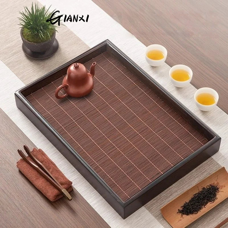 Gianxi home and kitchen tea tray portable dishes for ta kawi bamboo rectangle wooden chaban table - tea tray / china