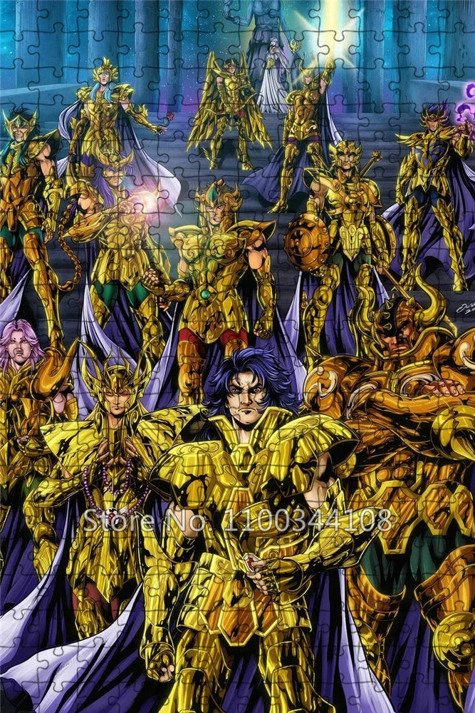 Saint seiya puzzle japanese anime knights of the zodiac 300/500/1000 jigsaw puzzles children’s educational toys family