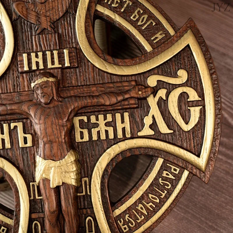 Wood cross home holy statues jesus christ crucified church icon religious statue - (christian)
