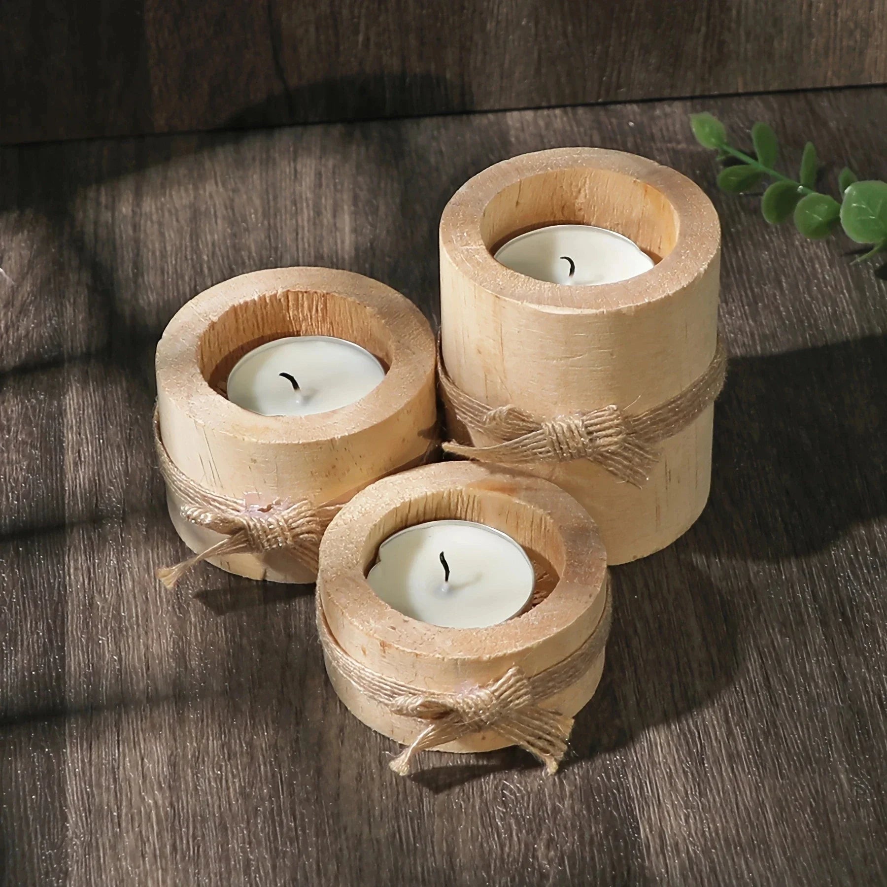 1pc/3pcs-wooden candle holders candlelight dinner props wedding anniversary valentine’s day decorations