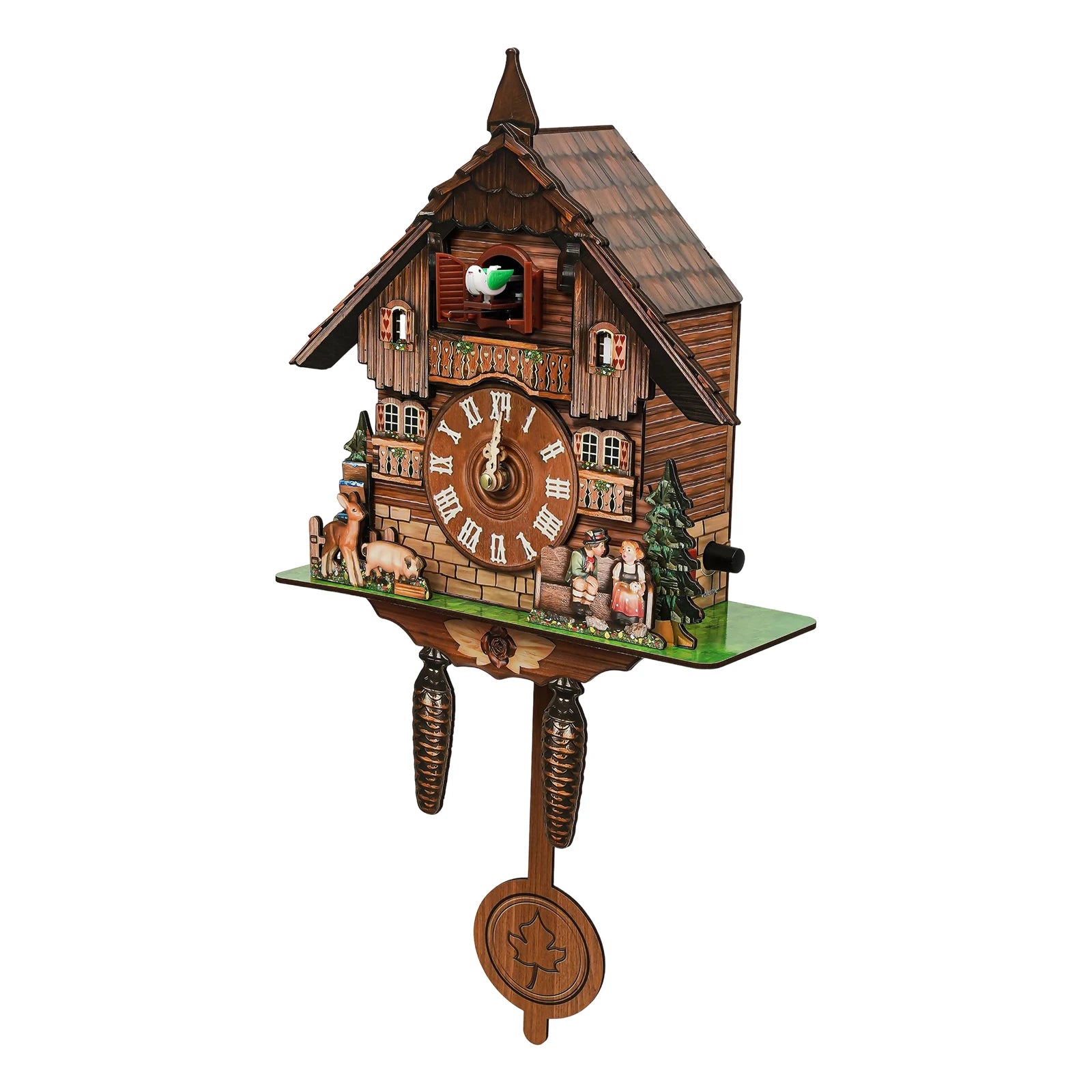 Cuckoo wall clock retro wooden with pendulum decoration hanging for bedroom living room office
