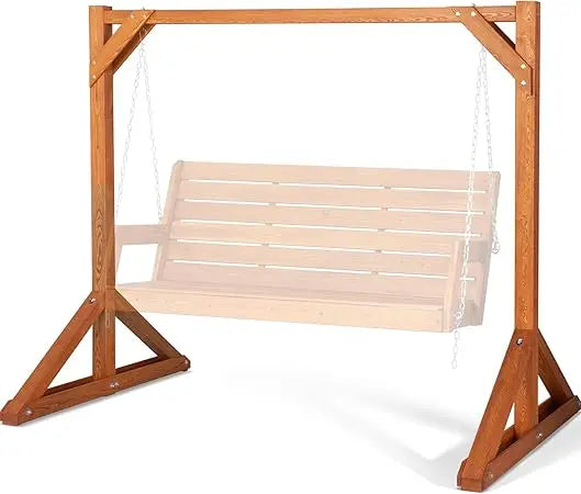 Heavy duty wooden swing frame for adults kids stable porch bench stand outdoor backyard 800 lbs capacity br - united