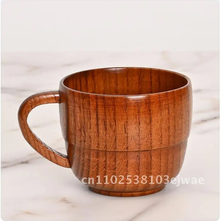 Factory in stock creative large cup round solid wood tea universal insulation wooden price discount