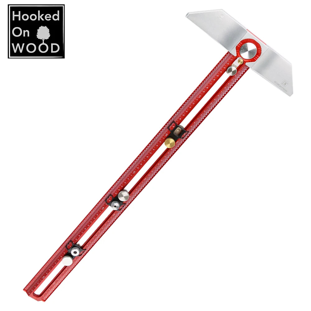 Mt-2465 pro woodworking scriber marking t square ruler hooked on wood aluminum alloy hole positioning gauge by hongdui