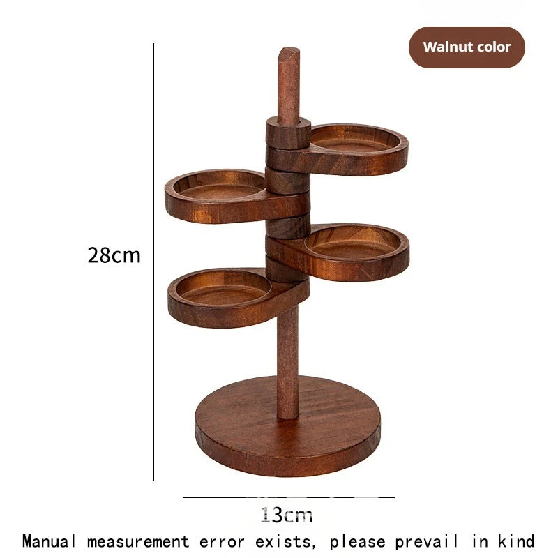 1pcs wooden storage rack key holder solid wood tabletop decorative can hold jewelry creative items - united states