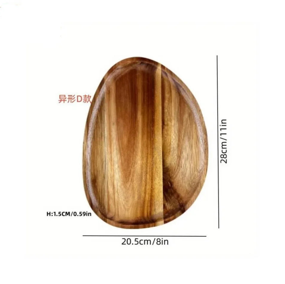 Japanese solid wood fruit plate factory wholesale wooden tray multi-size high-value snack - a / 6 inches