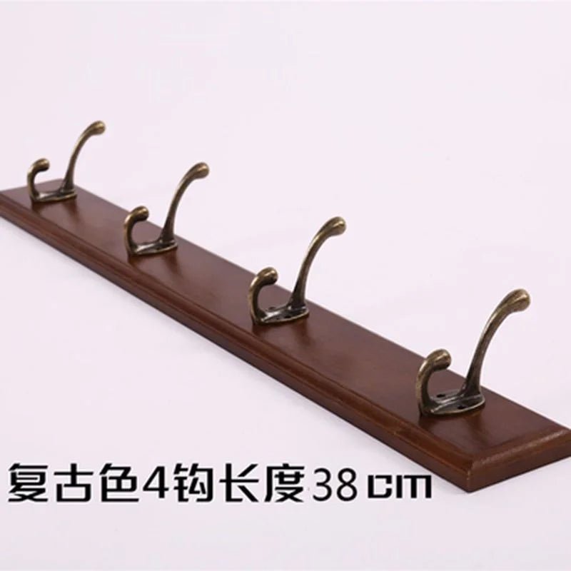 Nordic wooden hooks rack durable wall hanging bathrooms bedroom clothes hats hangers corridor lobby bag keys goods