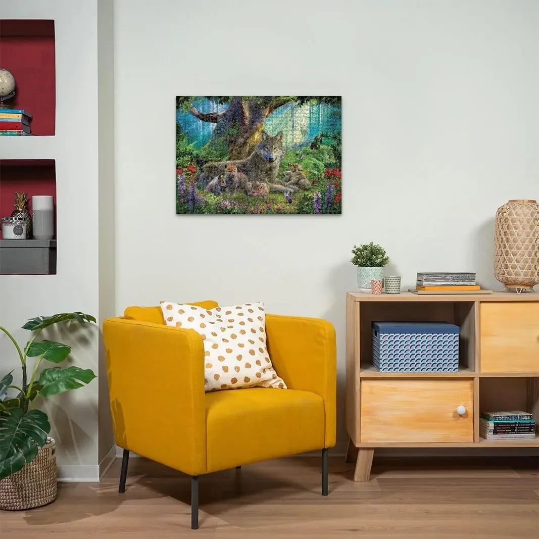 Premium wolves in the forest wooden jigsaw puzzles 300/500/1000 pieces unique educational toys for adults/kids birthday