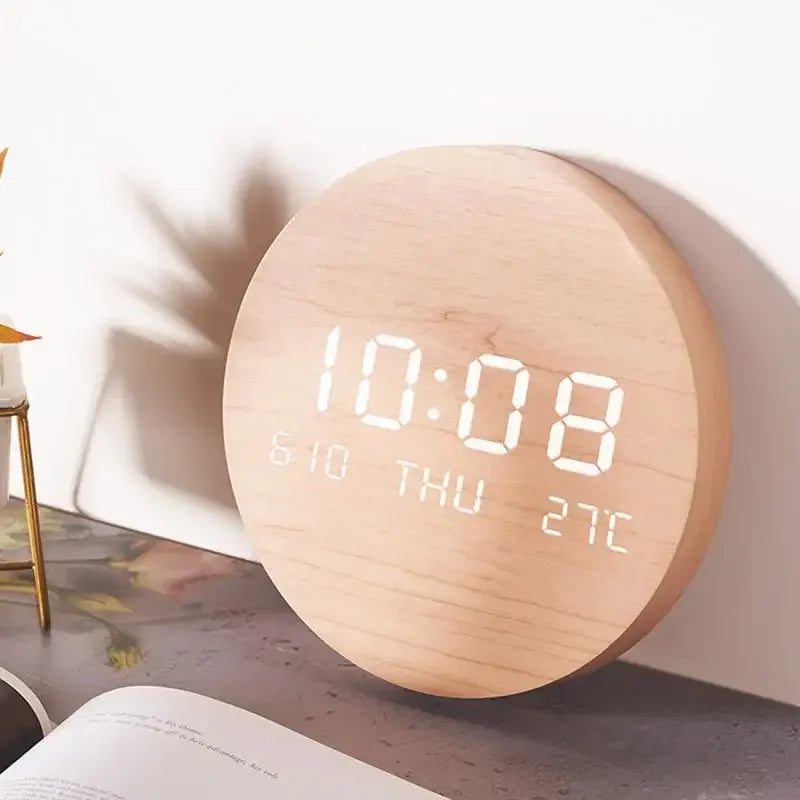 Solid wood led wall clock creative clocks living room home bedroom silent nordic style fashion luxury - style 2 / 195 x