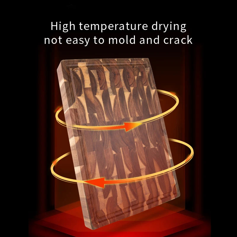 18 inch wooden chopping block double-sided using acacia wood end grain cutting board with juice groove eco-friendly