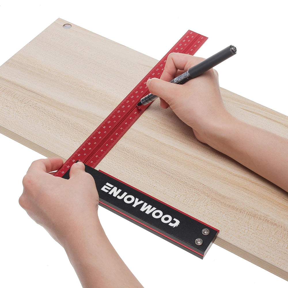 enjoywood-aluminum-alloy-t-speed-measurements-ruler-300mm-12-inch-l-shaped-hole-woodworking-carpenters-framing-ruler