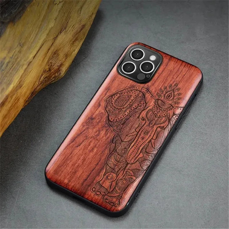 Real wood phone case for iphone 15 pro max shockproof wooden cover 11 12 13 14 xr xs 7 8 plus funda