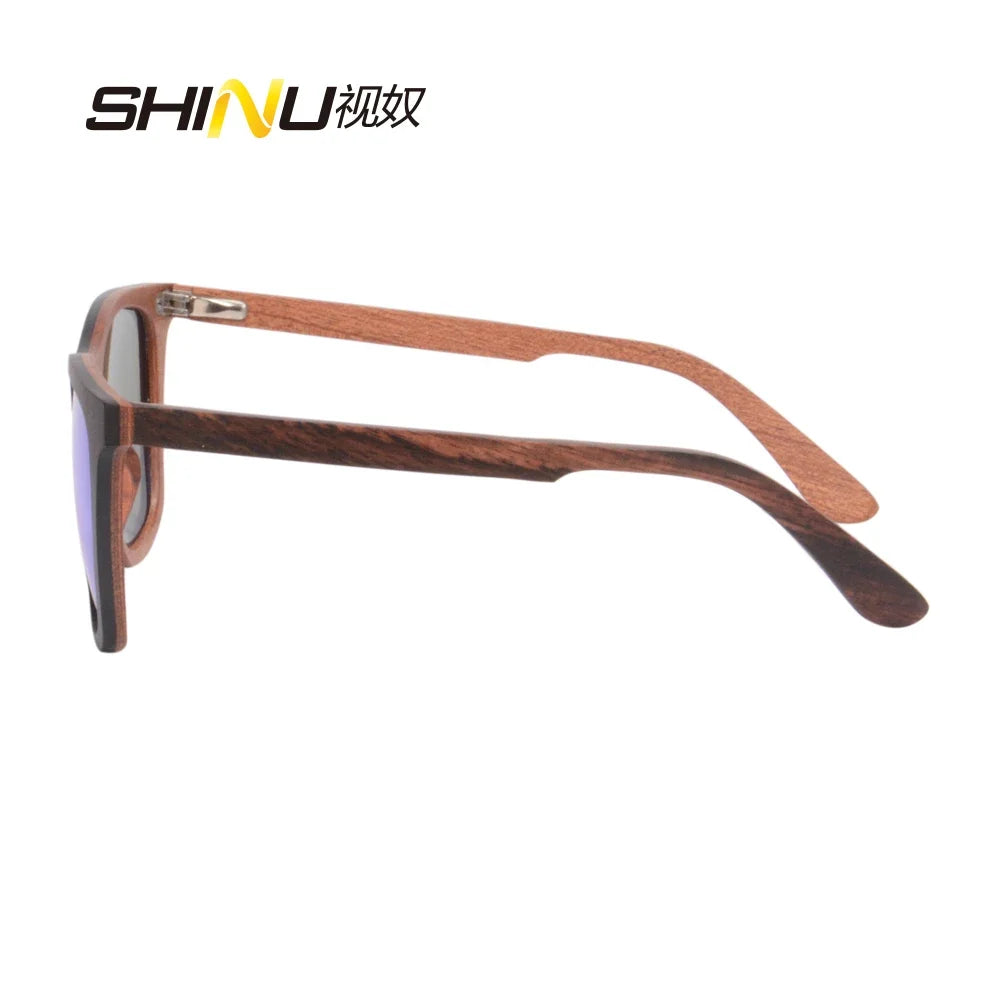 Wooden frame sunglasses men polarized fishing glasses cycling wood eyeglasses