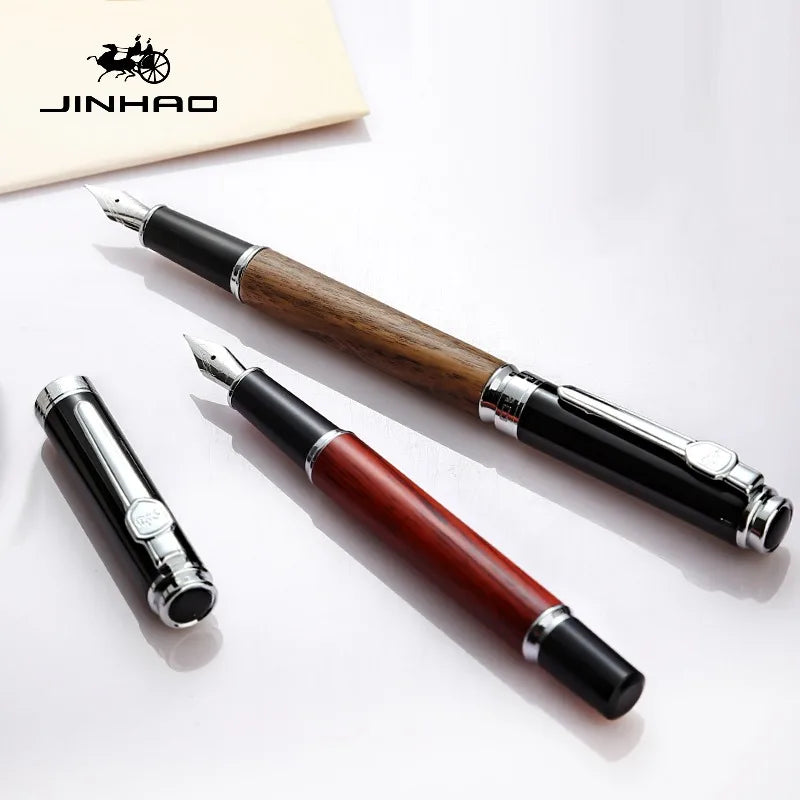 Jinhao 8802 wooden fountain pen ef/f/m nib luxury wood ink pens business gifts writing office school supplies stationery