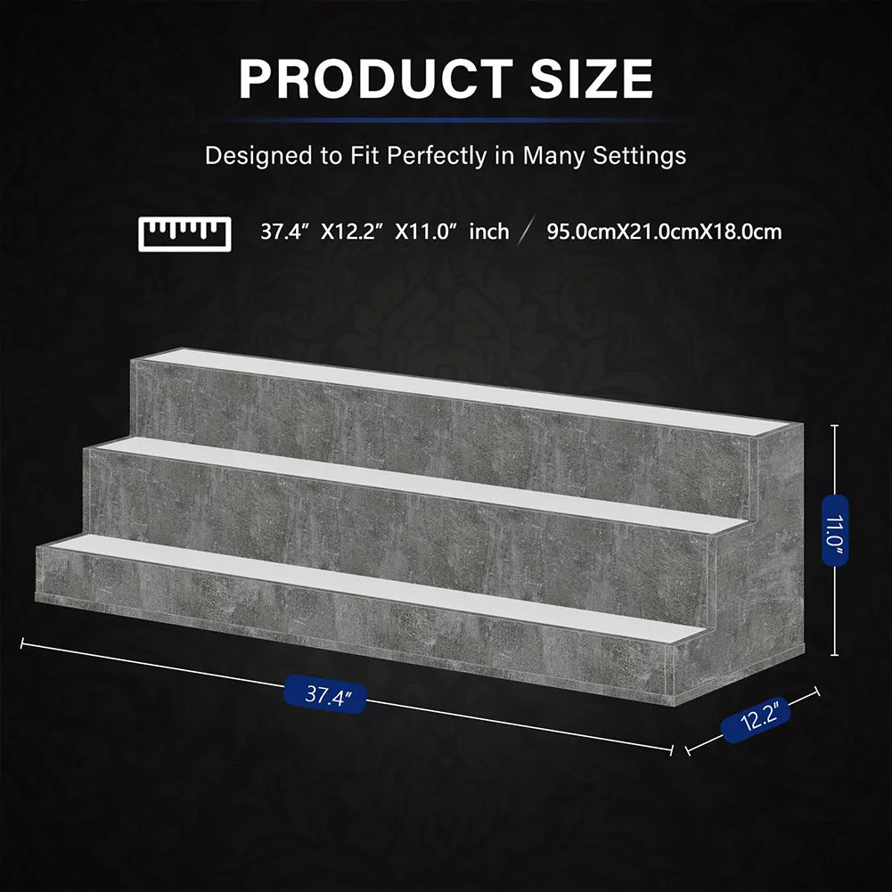 Led lighted liquor shelves wooden bottle display shelf with app remote control for home bar pub restaurants party