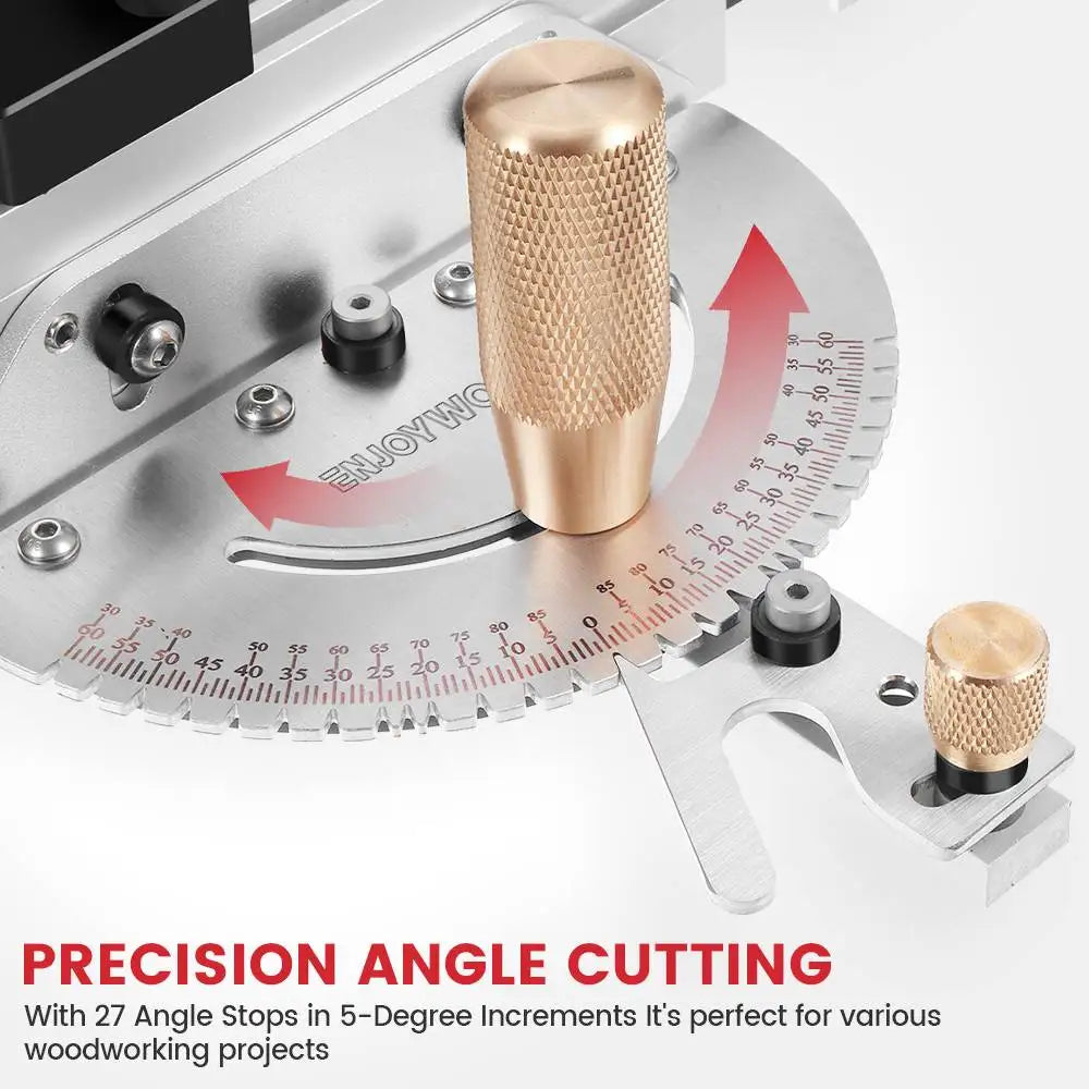 Enjoywood brass handle 450mm 27° miter gauge joint jig track stop table saw router ruler for woodworking tool - spain