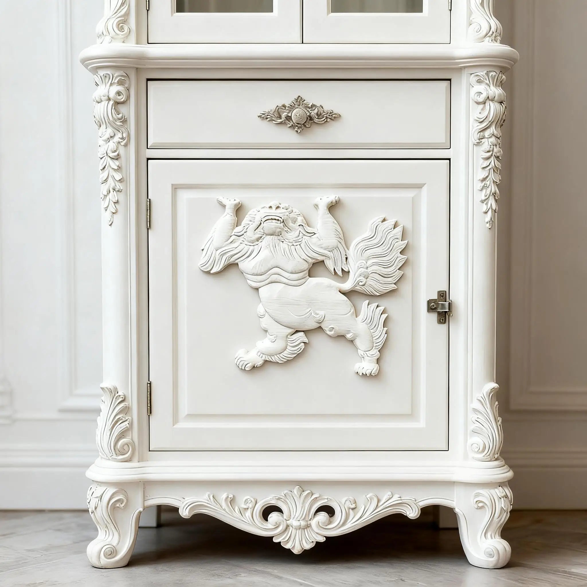 Vintage style rubber wood applique for living room cabinet easy-install onlays diy renovation upgrade furniture