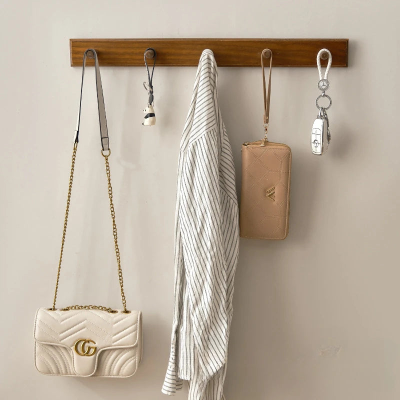 Entrance wall hangers key holder solid wood storage rack door hooks hanger plants pot shelf home decor