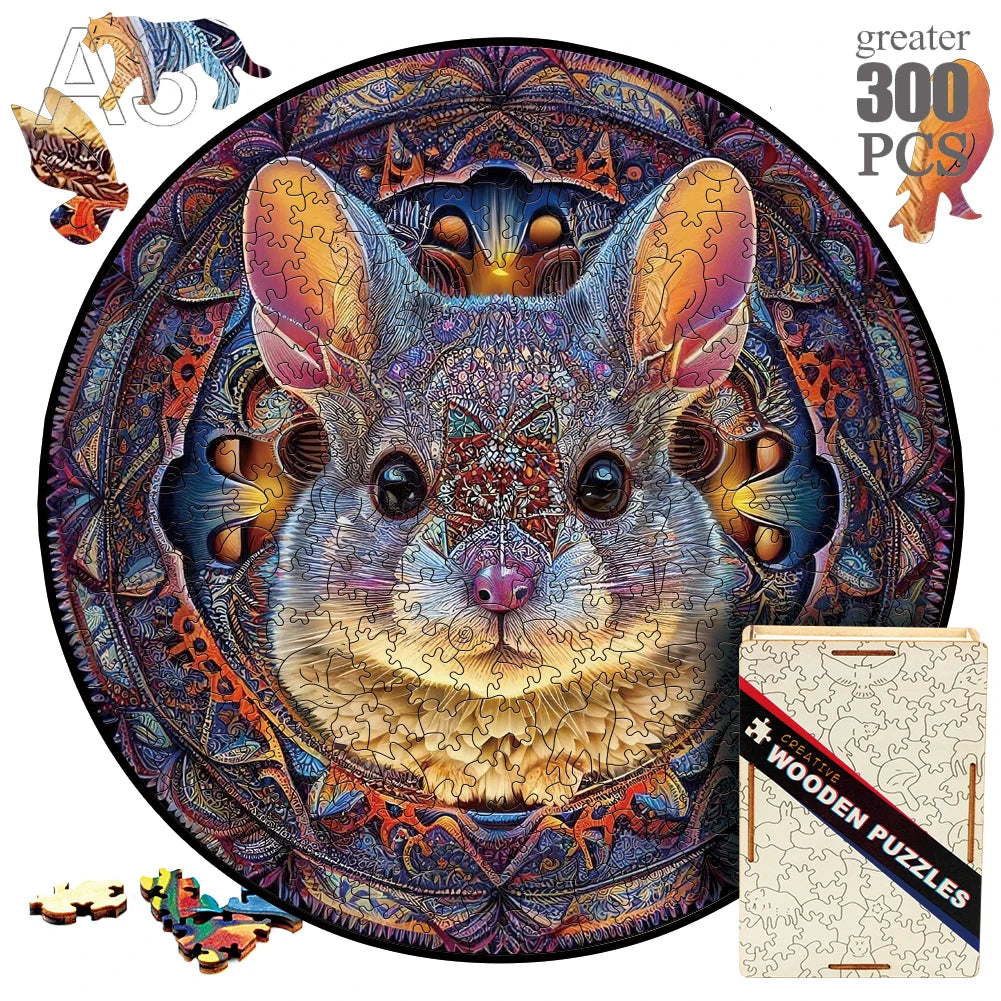 Animal wood puzzle cat fox peacock montessori toys for innovative jigsaw children diy crafts novel products