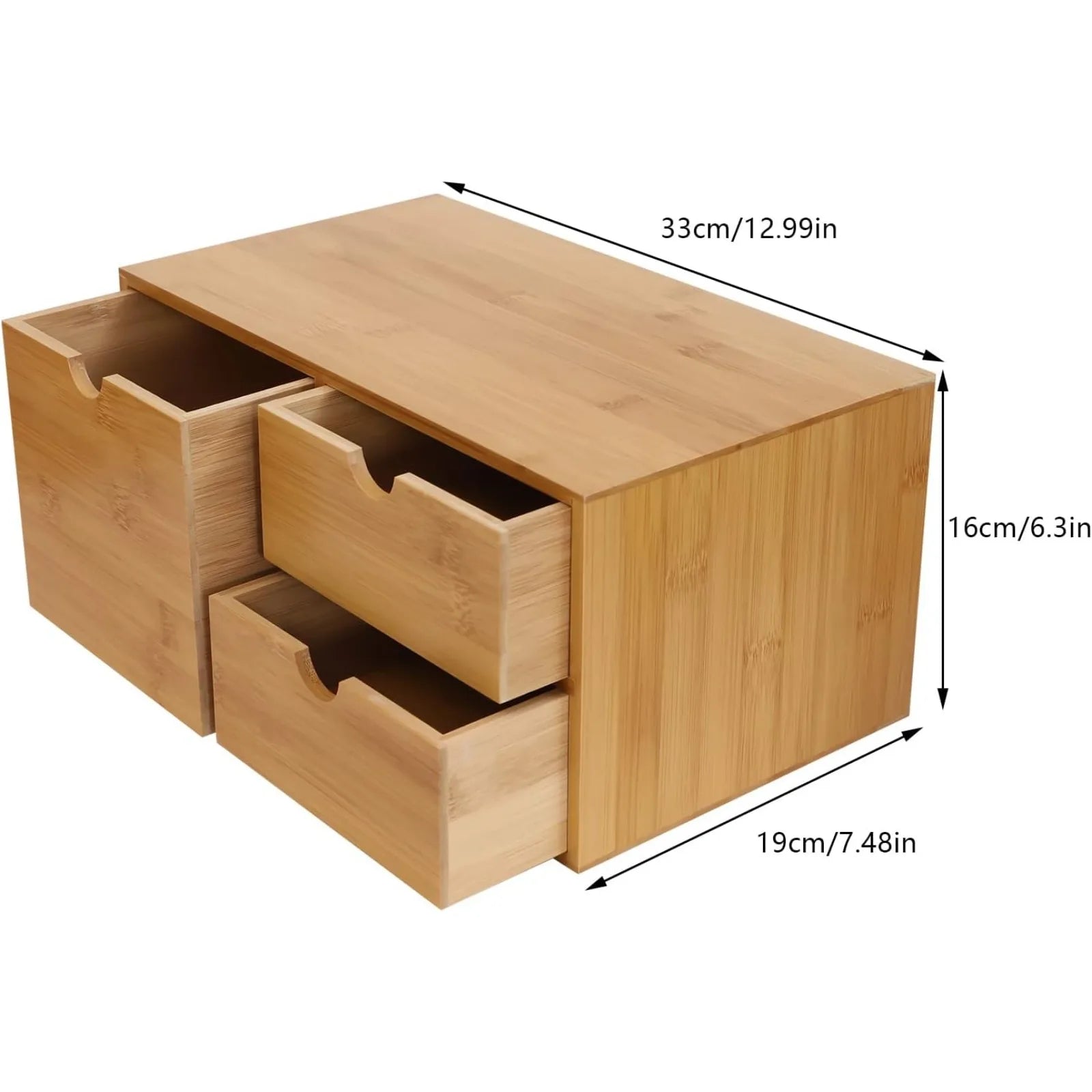 Desktop drawers bamboo desk organizer drawer tabletop storage organization box recess handles flat top for office home