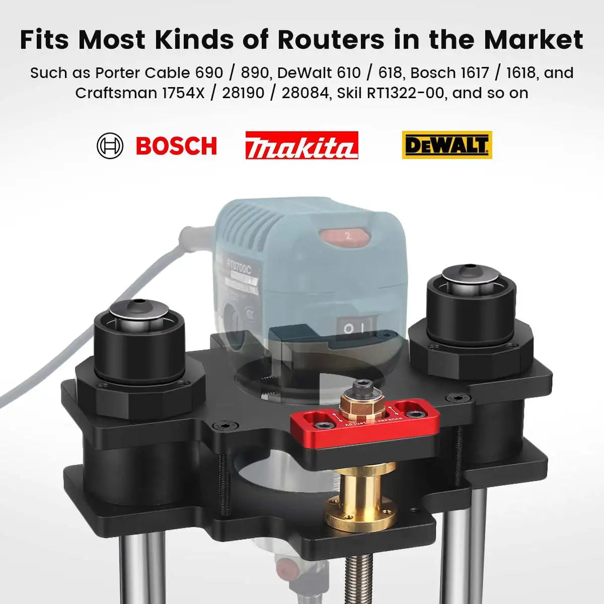 Enjoywood gd7 pro router lift for 65mm 69mm wood table set up with plate precision woodworking tool