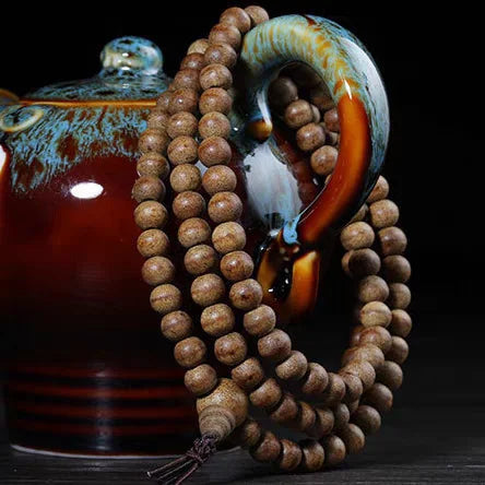 Natural agilawood aloeswood wood bracelet 108 round 6mm women men prayer bead charms stretch crystal aaaaa
