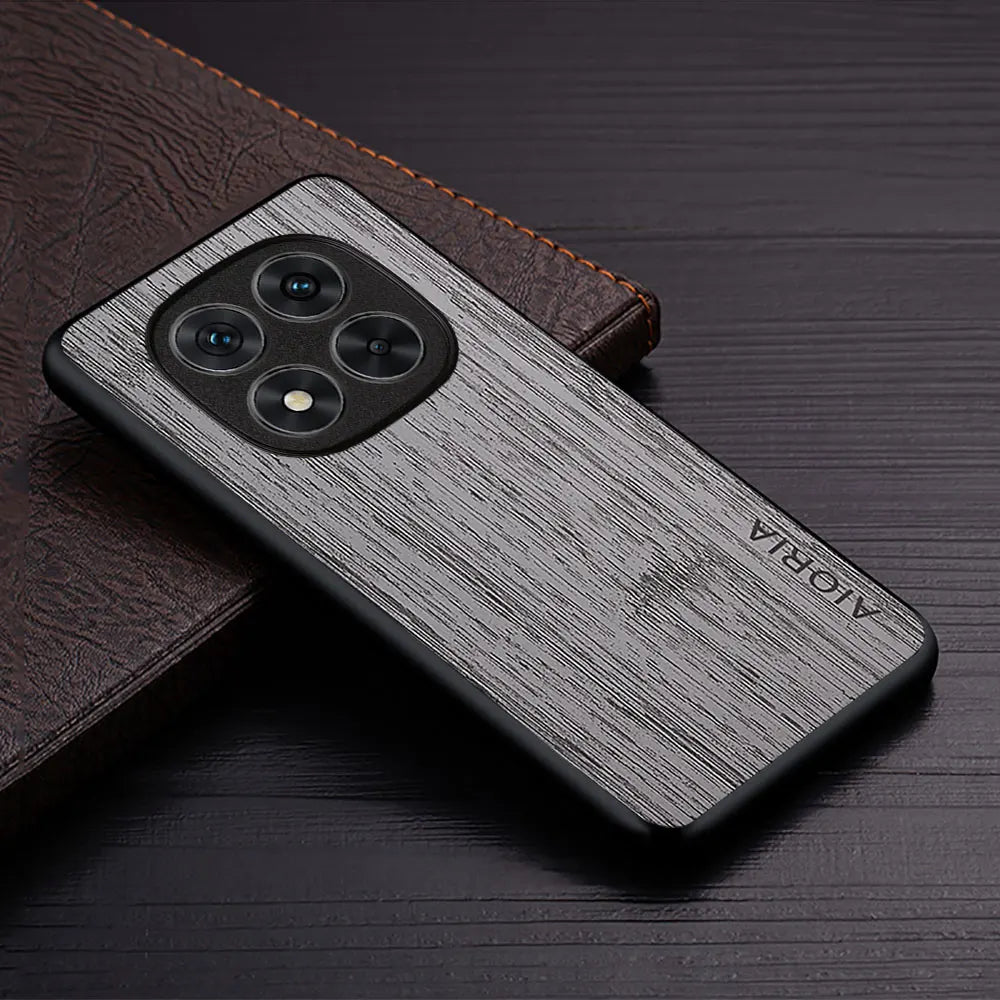 Case for xiaomi note 14 pro plus 4g 5g funda bamboo wood pattern leather new phone cover luxury coque redmi case