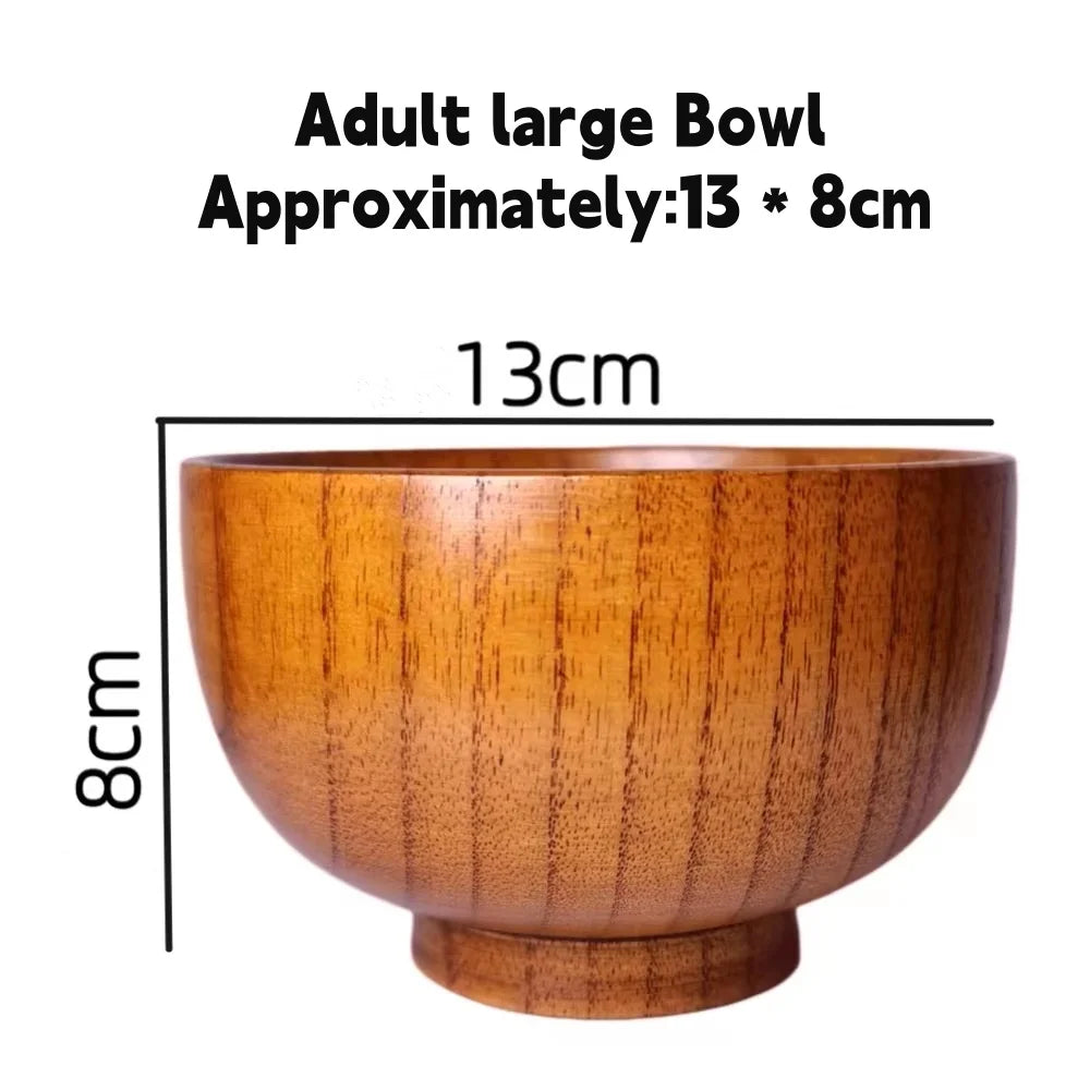 Japanese style jujube wood bowls,with wooden spoon,round rice bowls,restaurant noodles bowls,fruit salad bowls oup