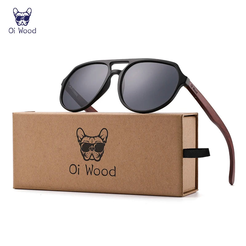 Oi wood brand natural wooden sunglasses for men women polarized oculos de sol